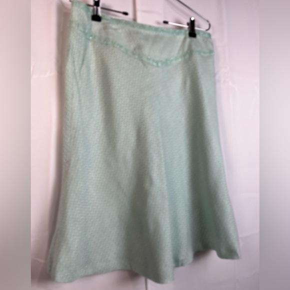 Worthington Womens teal Blue sequined waist flare knee length Skirt size 12 NWT - Picture 2 of 14